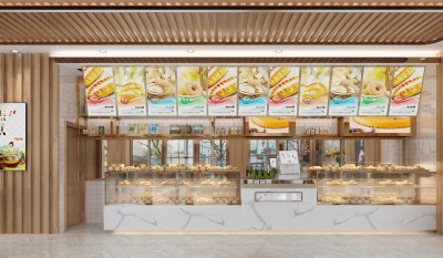 现代甜品面包店3D模型下载